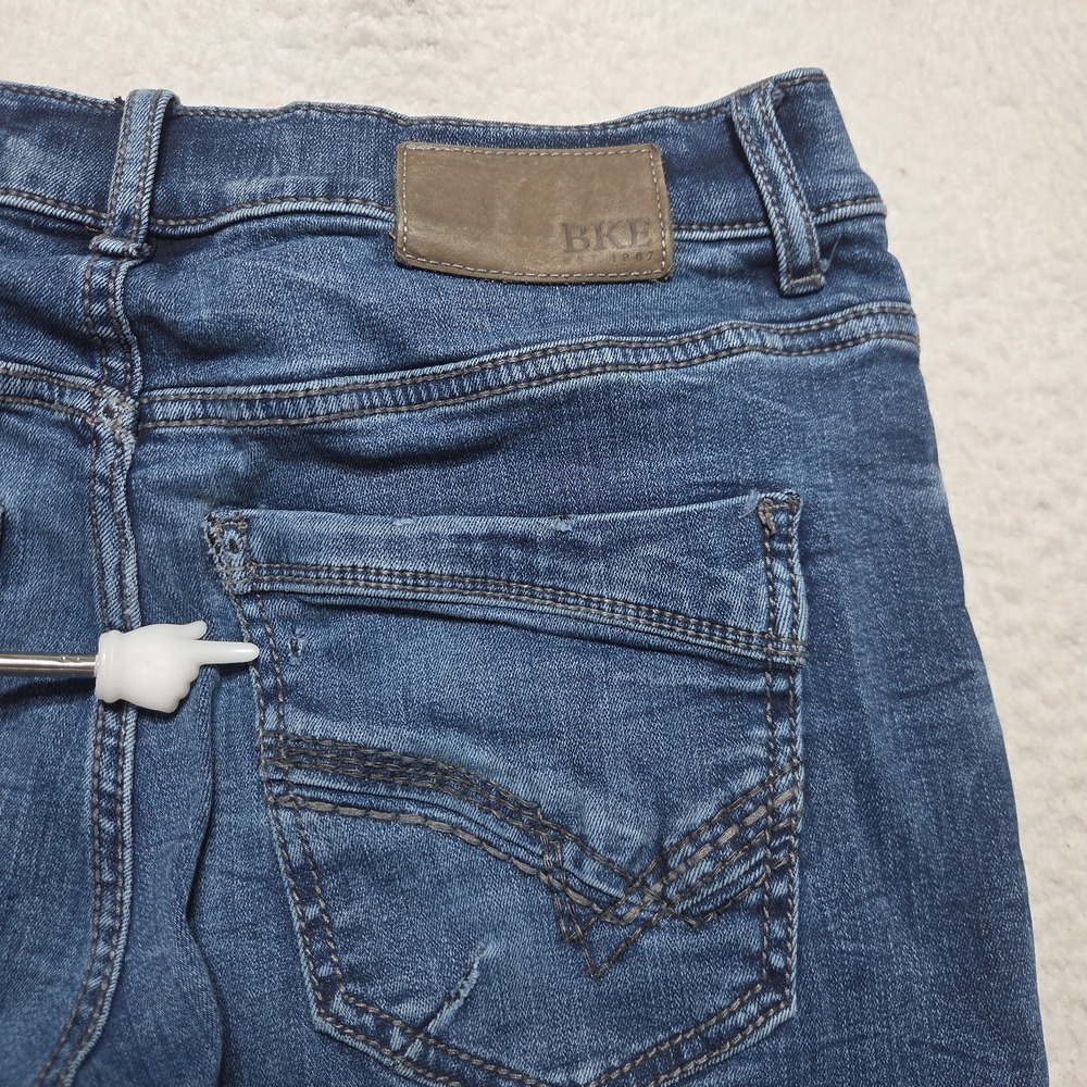 BKE Aiden Slim Mid Rise Boot Leg Jeans Women 27x26 Blue Denim - Picture 8 of 9